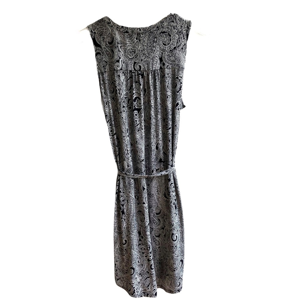 Banana Republic Paisley Printed Tie Waist Dress Size S Sleeveless V-Neck Office - Picture 2 of 10